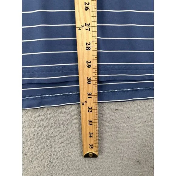 Vineyard Vines Shirt Men Large Blue Stripes Golf Polo Stretch Short Sleeve Rugby